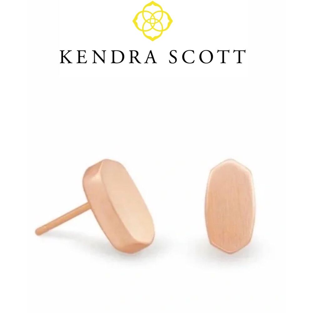 NWOT Kendra Scott Barrett Stud Earrings in Rose Gold